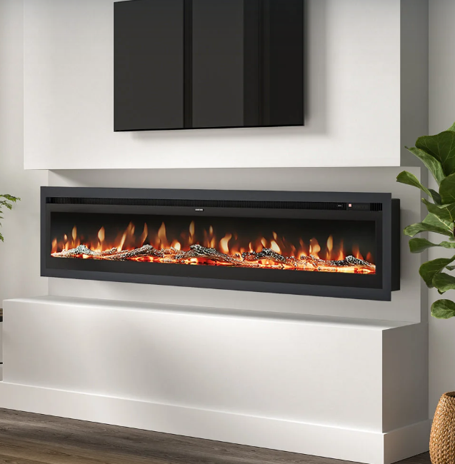 H1 Insert/Wall Mounted LED Electric Fireplace with
