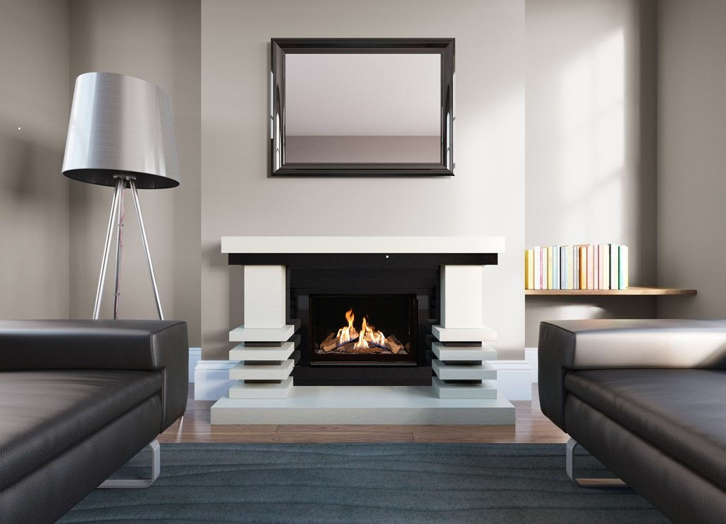 Zenvo Marble Fireplace Suite with High Efficiency Gas Fire