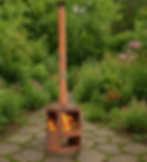 Woodford Garden Fire Rust Outdoor Stove Tall Chimney