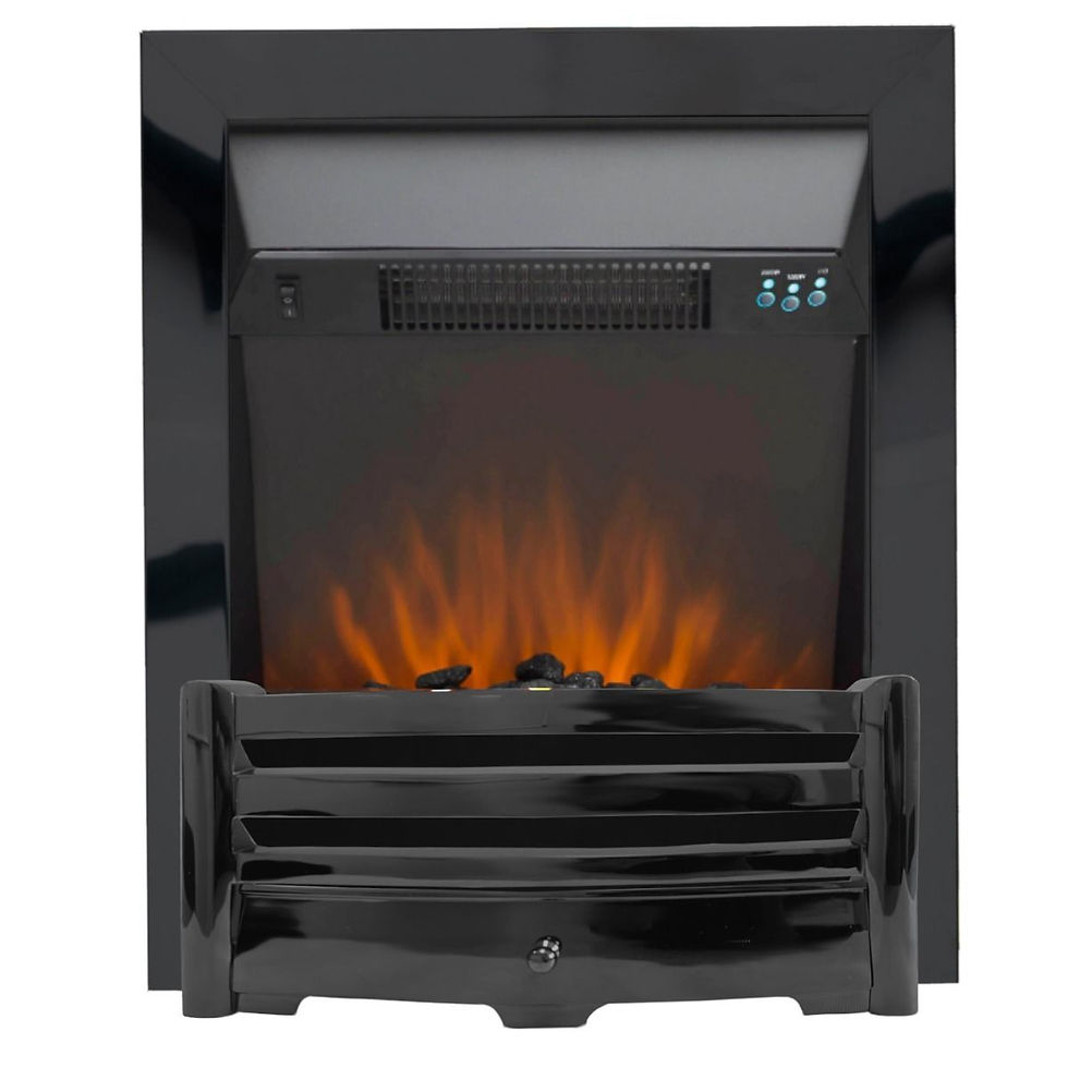 THE AVIVA ELECTRIC FIRE WITH NICKEL TRIM AND FRET