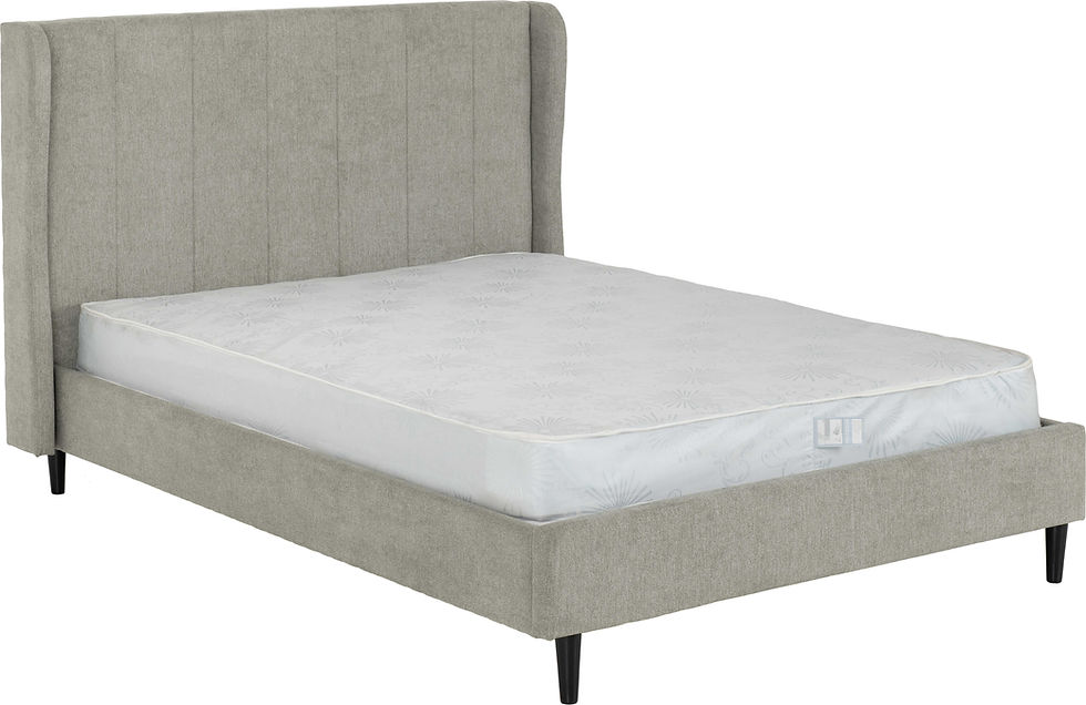 Thumbnail: Ashbourne 5ft King Size Bed – Grey Fabric Upholstered Bed Frame