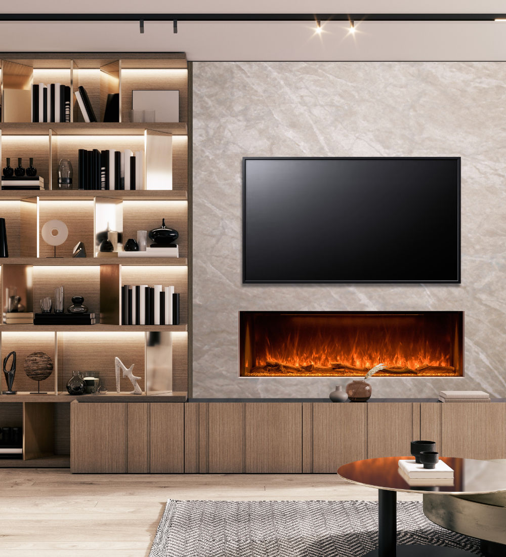 H 1300 Electric Fire for Media Walls