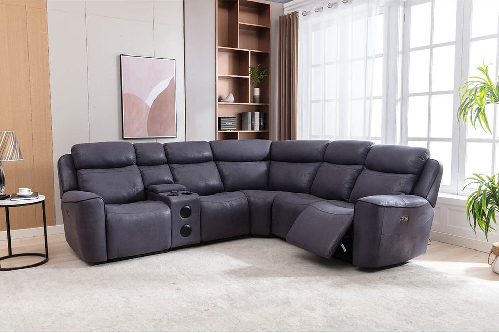 Titan Tech Corner Sofa with 3 Power Recliners – Grey