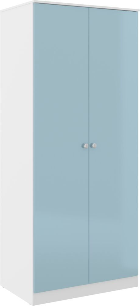 Thumbnail: Devon Trio Set – White and Blue Gloss Bedroom Set