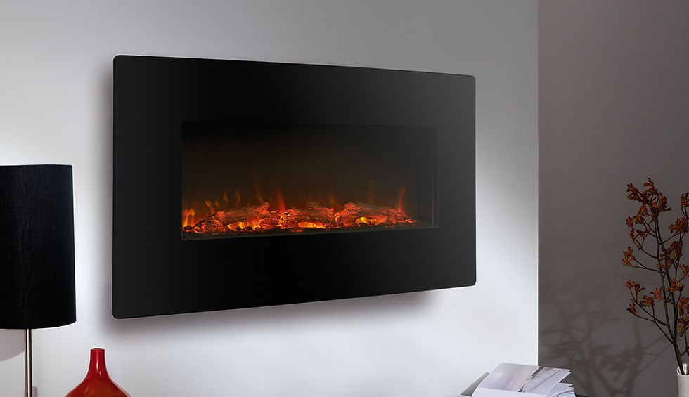 LED 1120 Black R/Control Wall Hung Electric Fire