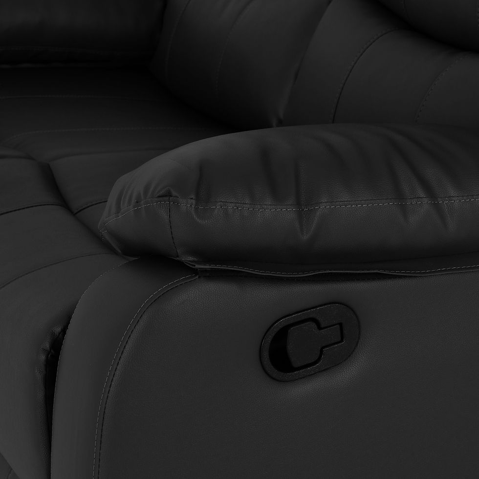 Thumbnail: Ravello 2 Seater Recliner Sofa – Black Faux Leather