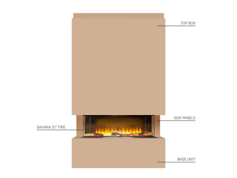 Package 2 Pre-Built Media Wall Fireplace Package