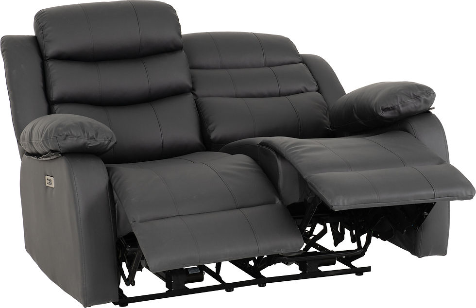 Thumbnail: Raventon 3+2 Electric Recliner Suite – Grey Faux Leather
