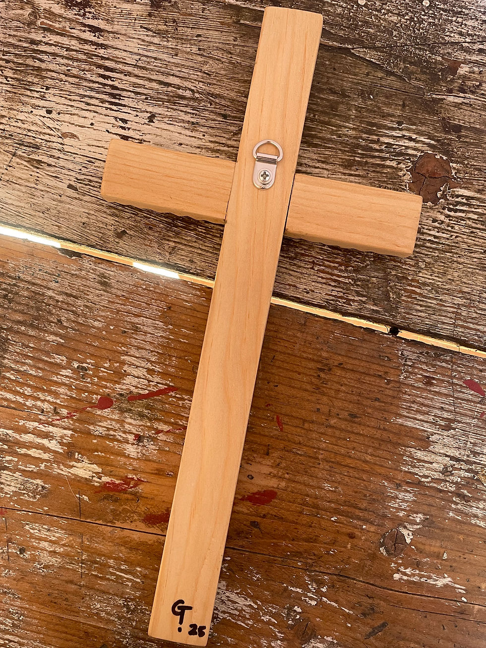 Thumbnail: Chipped Carved Cross w/ gemstone.