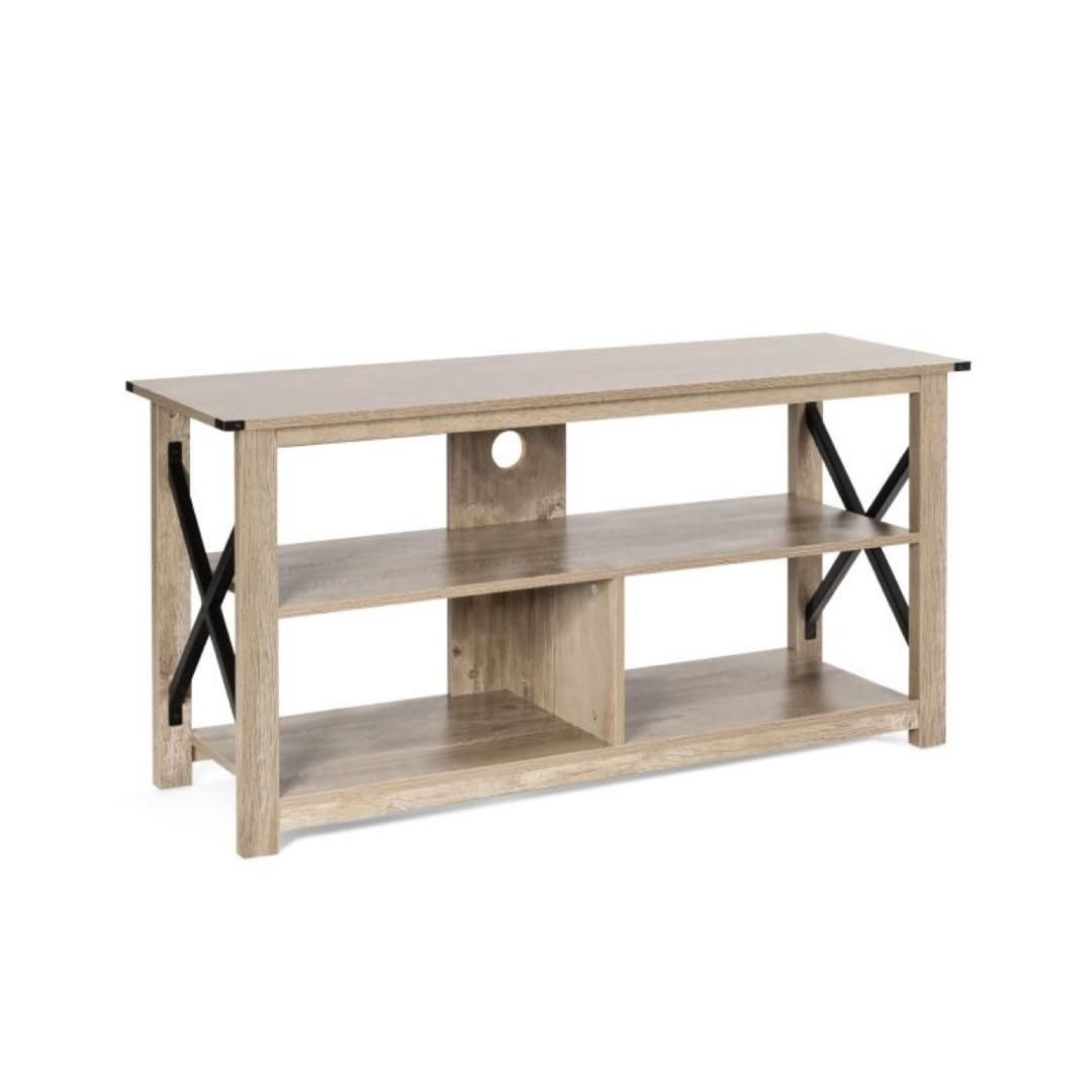 Rustic TV Stand with Open Shelves (Shipped from the UK)