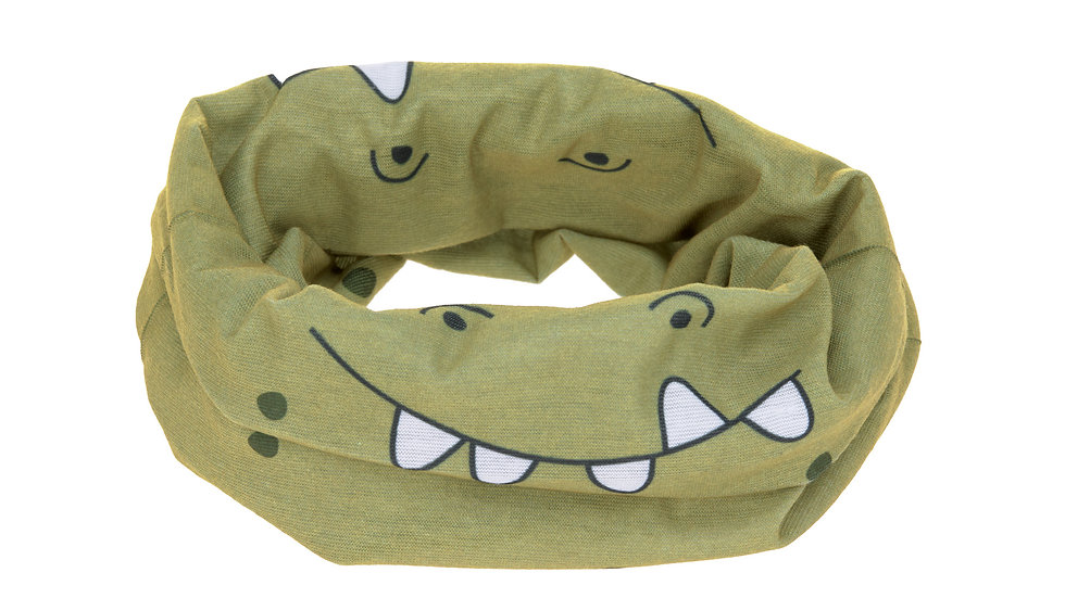 Écharpe enfants - masque réutilisable, Crocodile olive