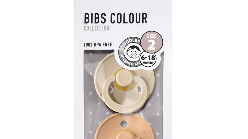 Pack 2 tétines caoutchouc naturel Bibs Vanilla / Peach T2