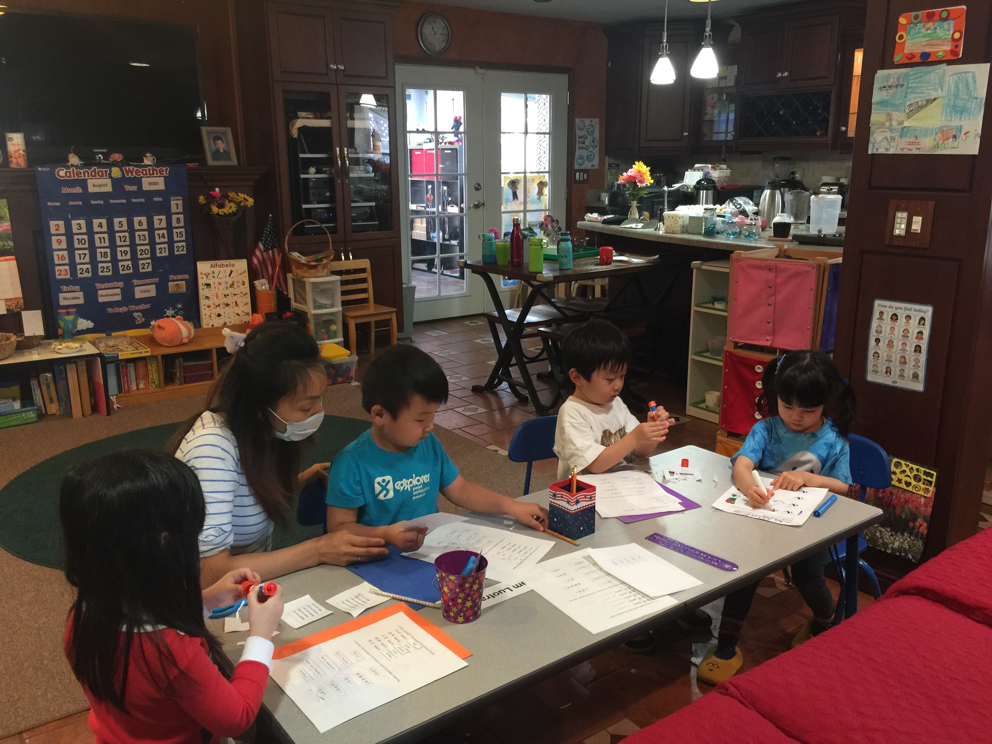 Working on Chinese homework