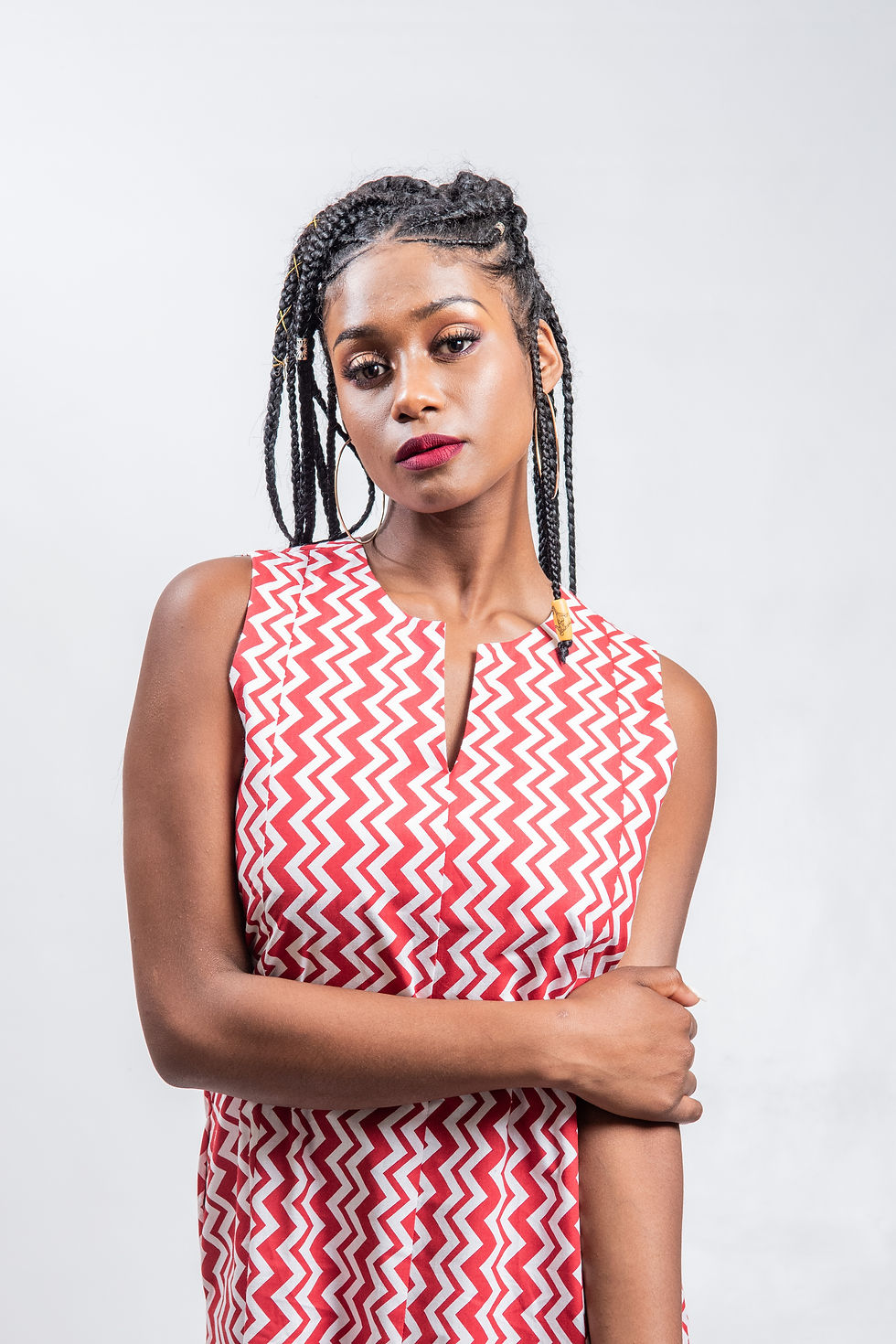 Thumbnail: Long Zig Zag Printed Dress