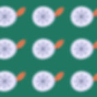 Pattern of illustrated purple lemons on a green background