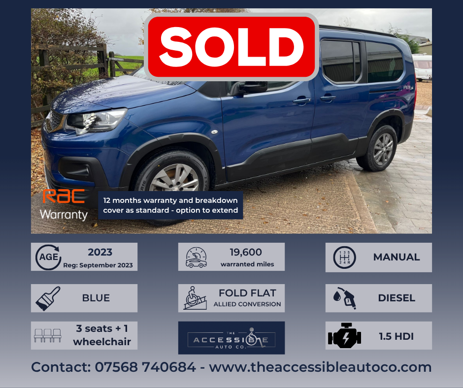 2023 - Peugeot Rifter Allure 1.5 BlueHDi - 3 Seater - WAV - ONLY 19.5K MILES