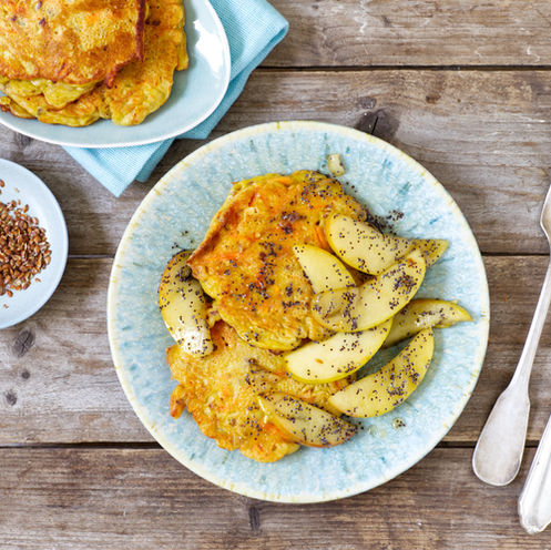 Ayurvedische Möhren-Pancakes mit Apfel
