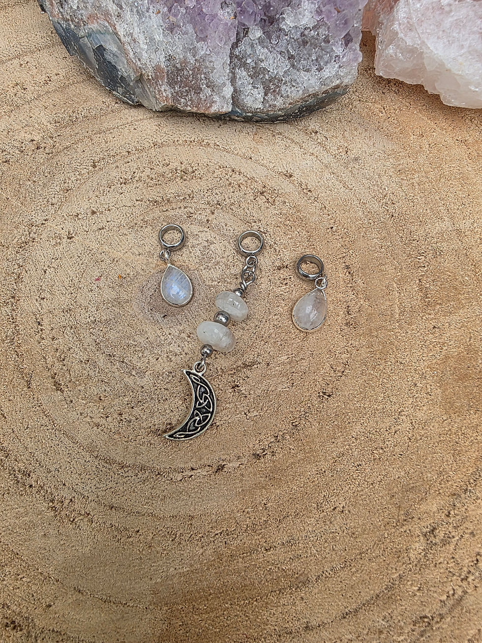 Miniaturbild: Dread und Braid Schmuck Mondstein 