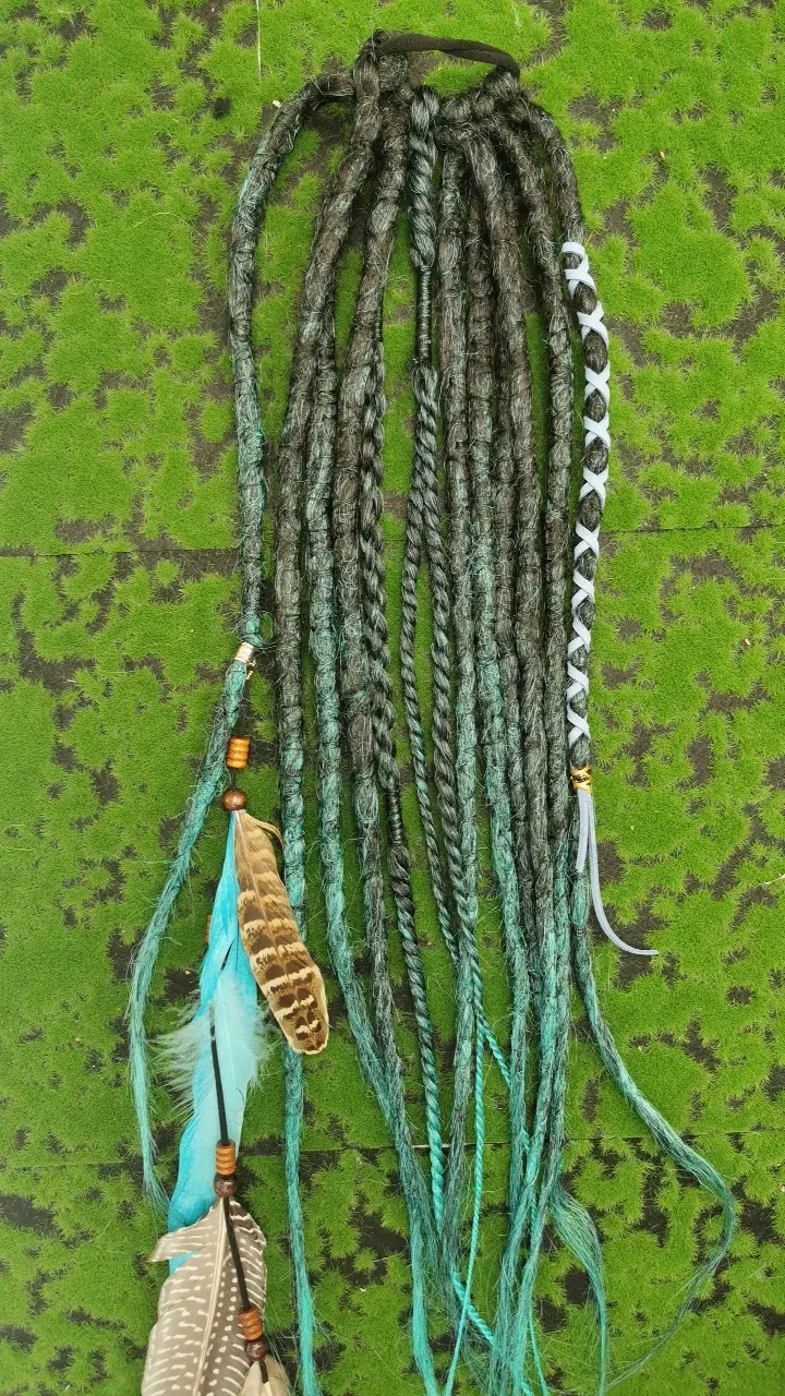 Miniaturbild: Dread&Braids Set am Haargummi Türkis Blau