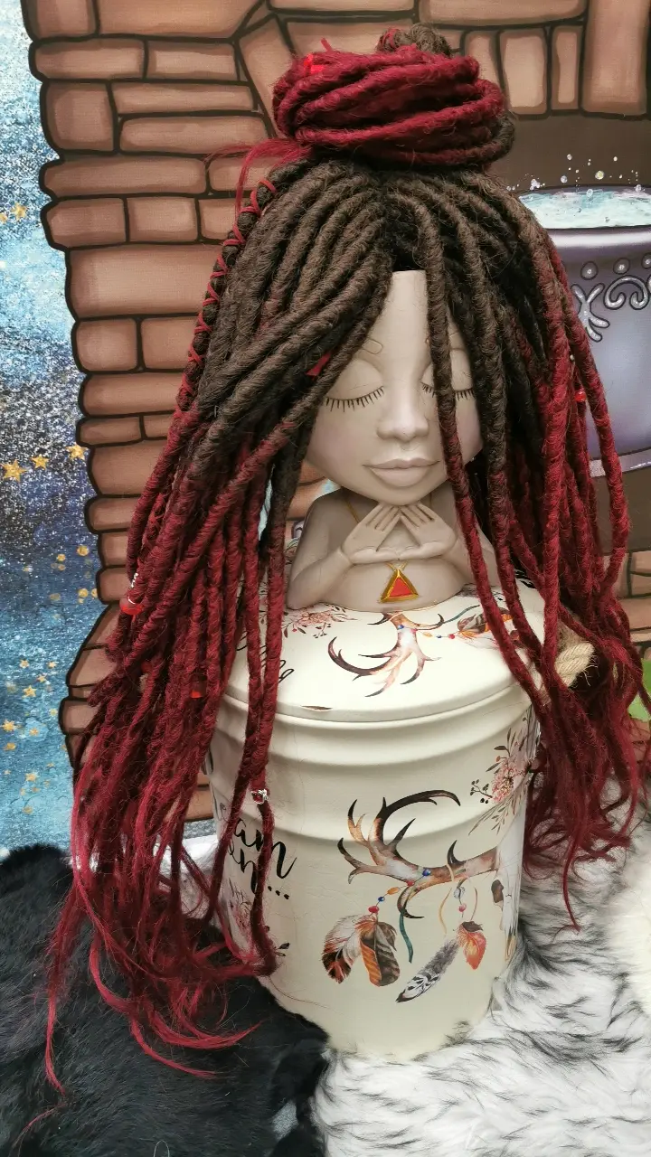 Miniaturbild: Dread Set Braun  Bordeaux Rot  ombree