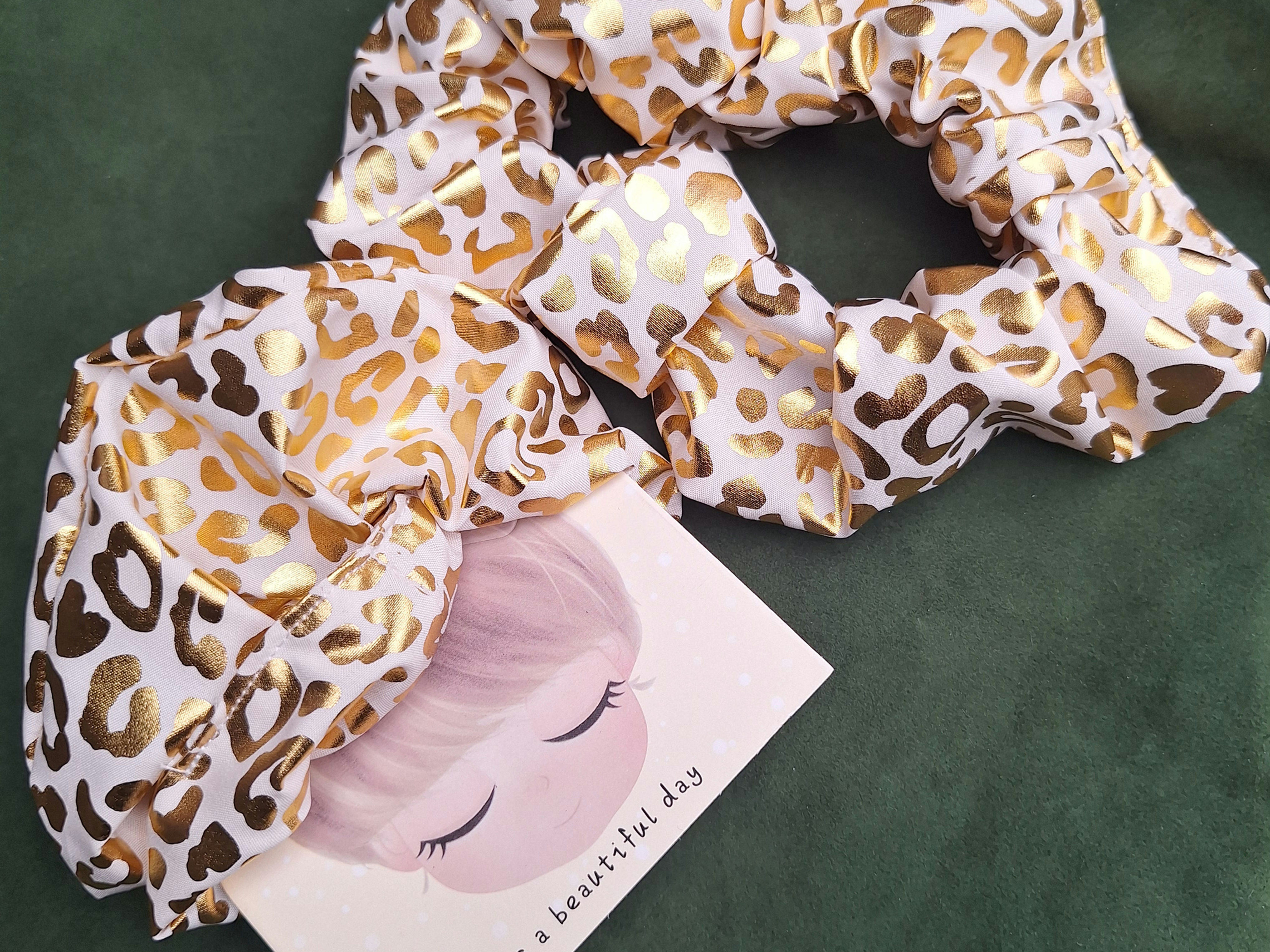 Dread Scrunchie Gold Leopard