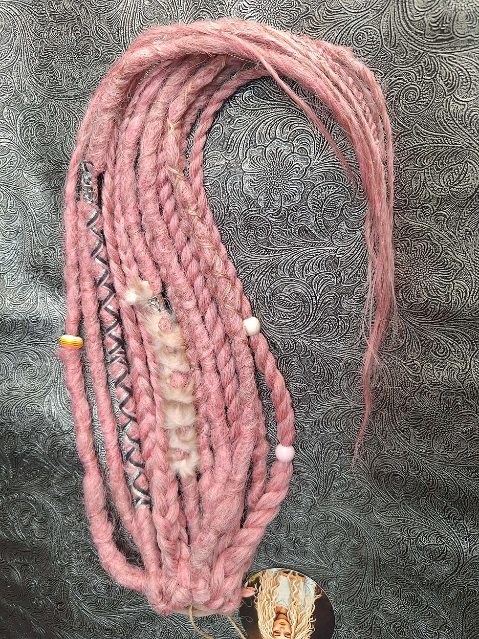 Miniaturbild: Dread Set am Haargummi Alt Rosa 