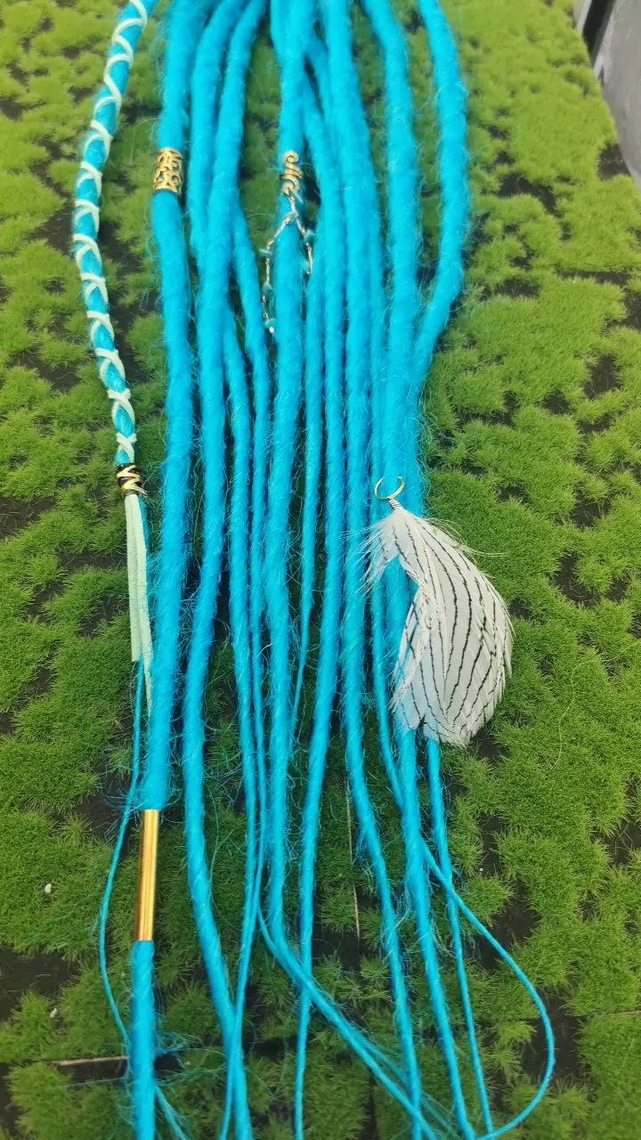Miniaturbild: Dread Set m Haargummi Blau