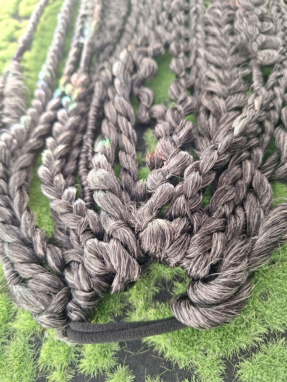 Miniaturbild: Braid Set am Haargummi Schwarz Grau in Blond Ombree 