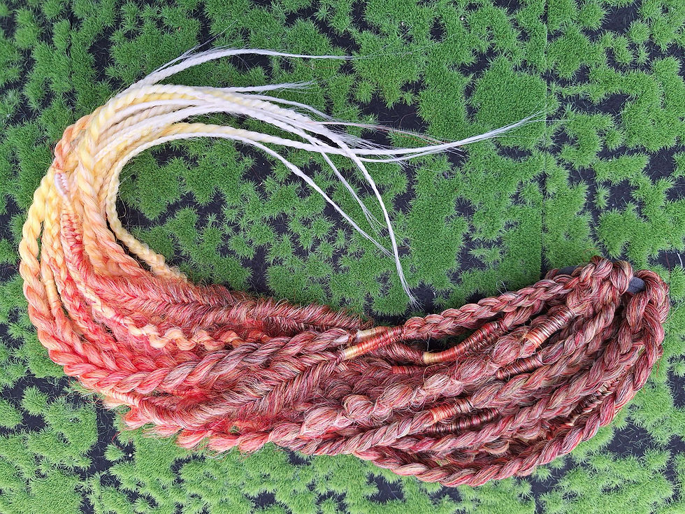 Miniaturbild: Braid Set am Haargummi Rot -Orange Gelb Ombree