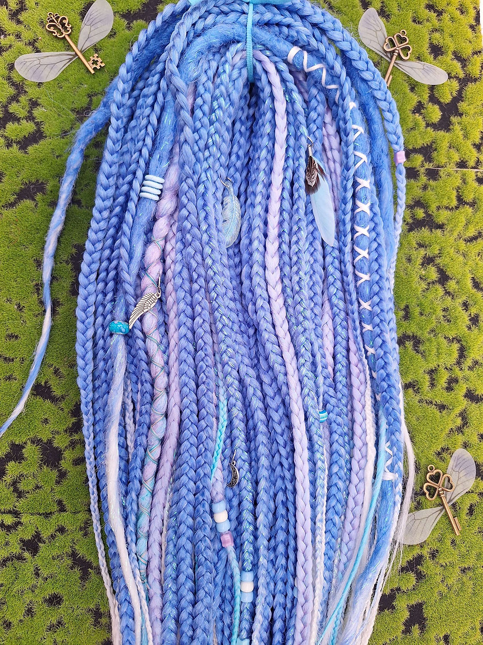 Miniaturbild: Braid Set Hellblau Weiss Lila mit Glitzer 