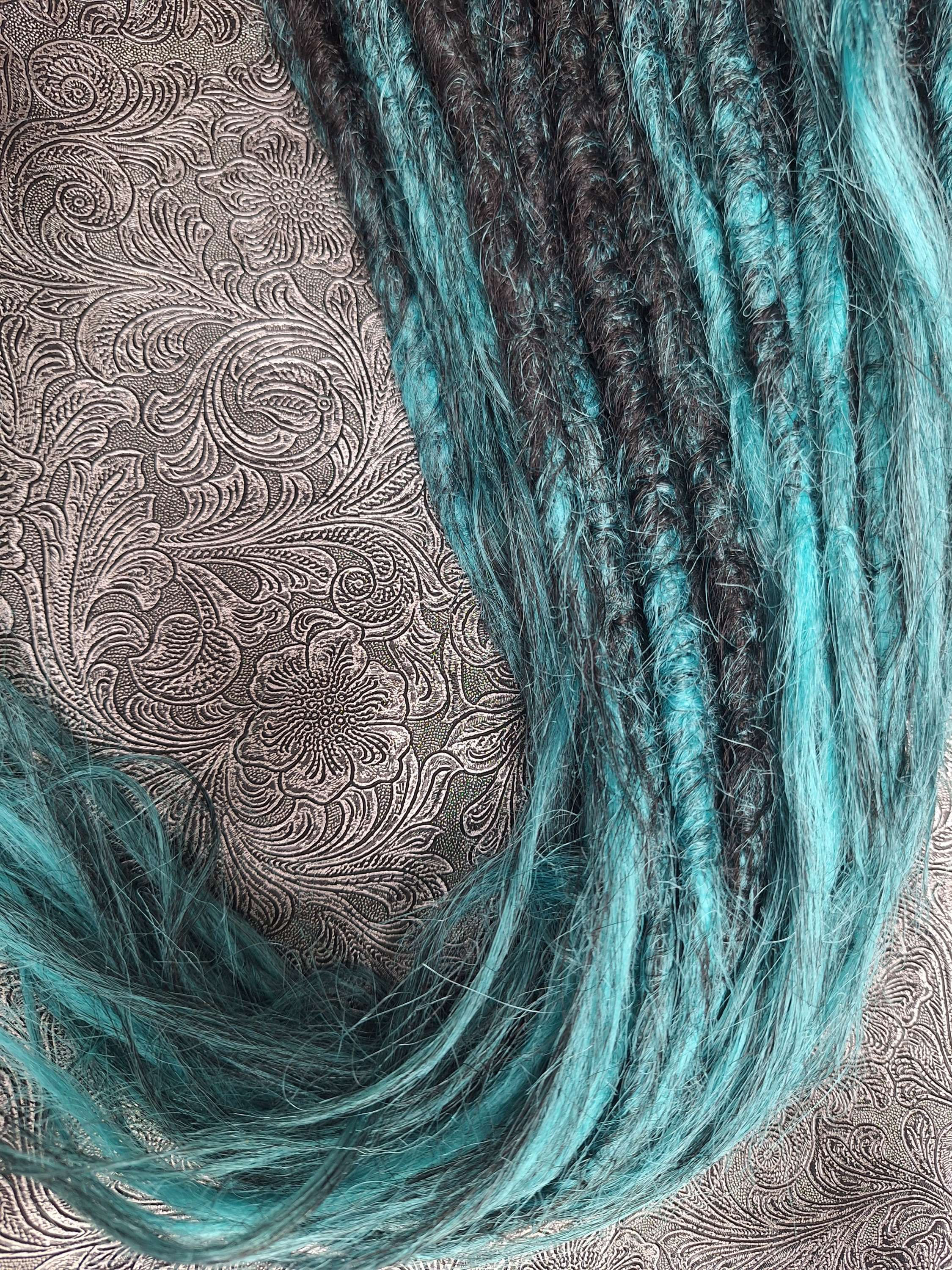 Double Ended Dreads Einzelverkauf Schwarz Dunkel Türkis Ombree
