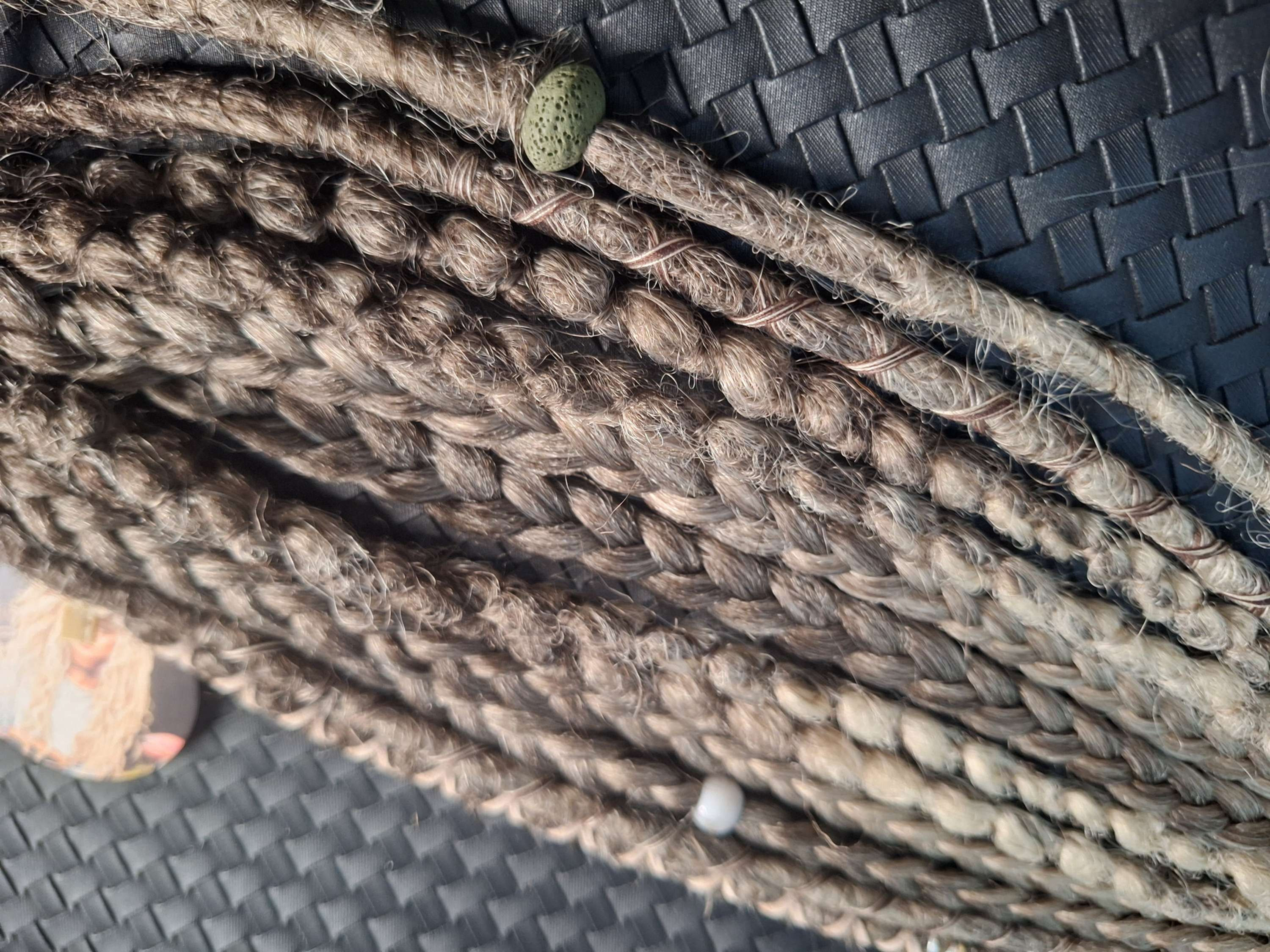 Dread Set am Haargummi Schwarz mit Grau mkt silber Spitzen