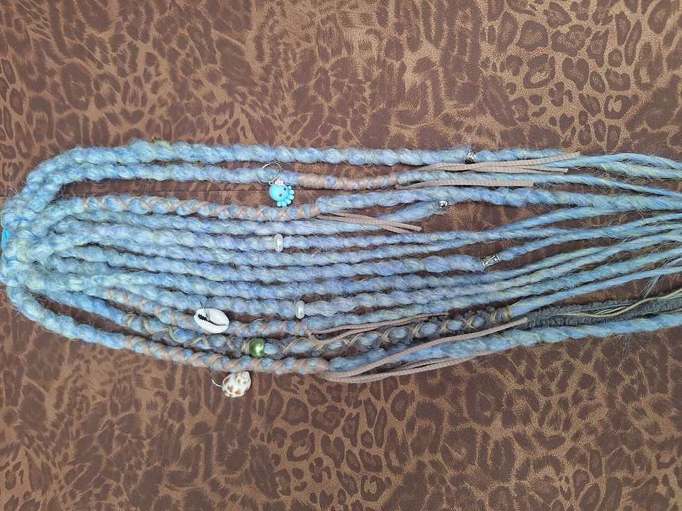 Miniaturbild: Dread Set am Haargummi Blau/Mint  Wasserfarben 