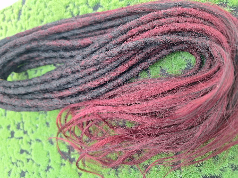 Miniaturbild: Double Ended Dreads Einzelverkauf Schwarz uns Wein Rot
