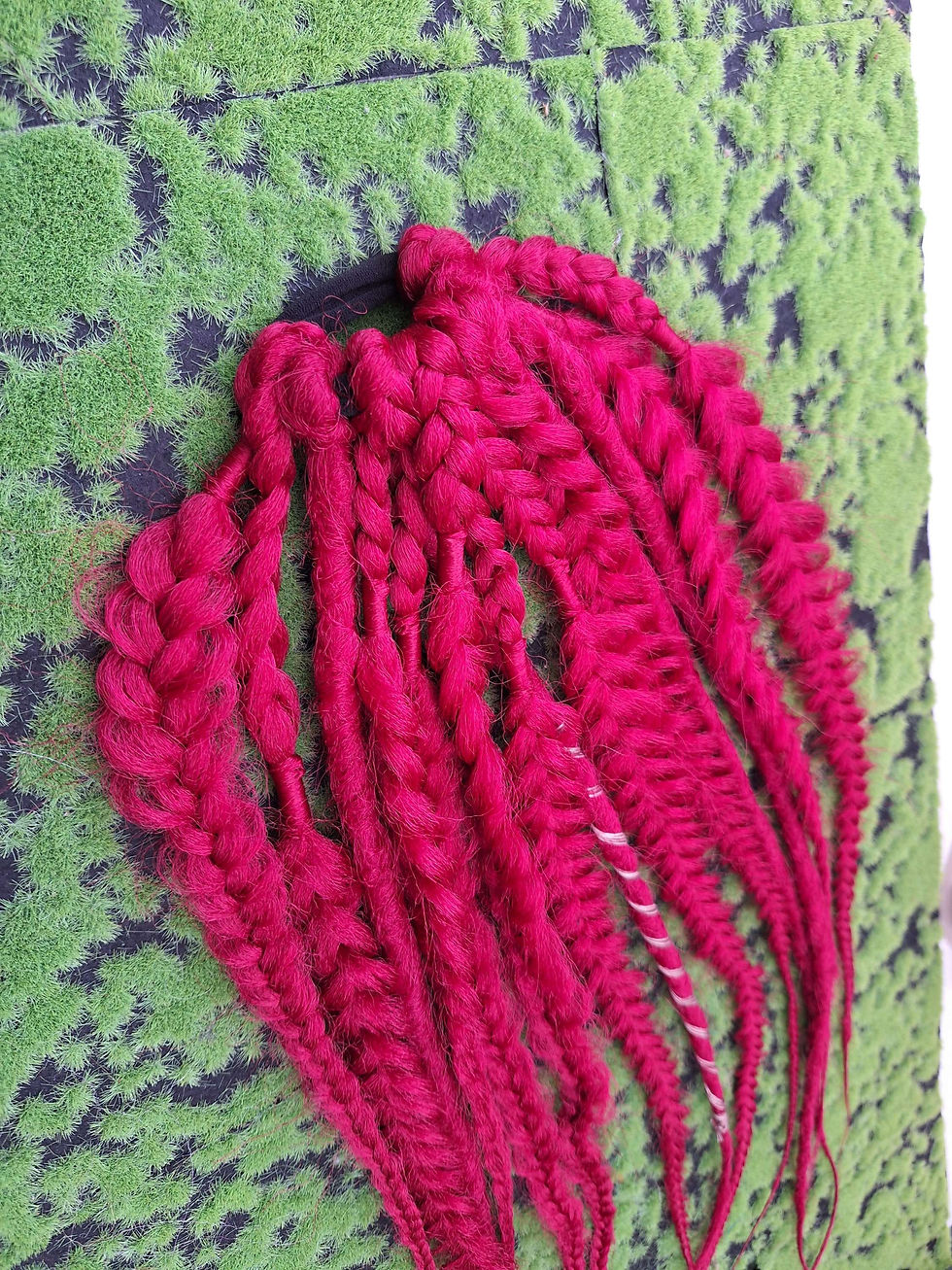 Miniaturbild: Braid Set am Haargummi Wein Rot 