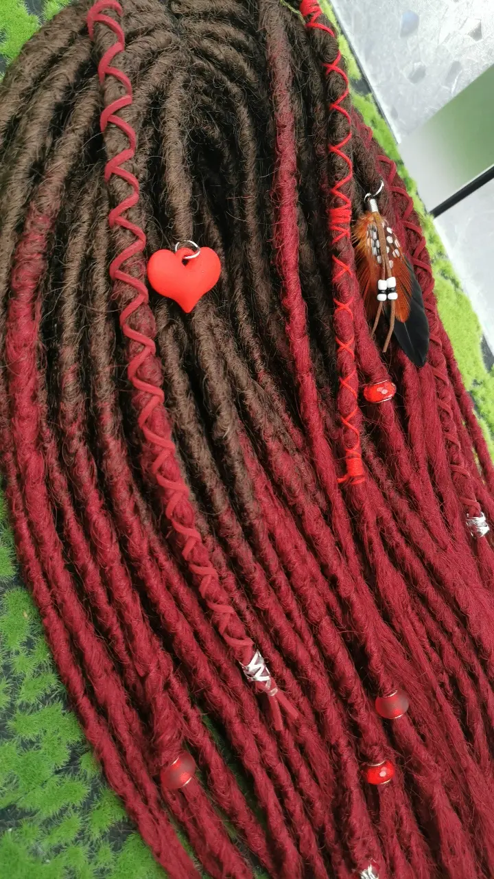 Miniaturbild: Dread Set Braun  Bordeaux Rot  ombree