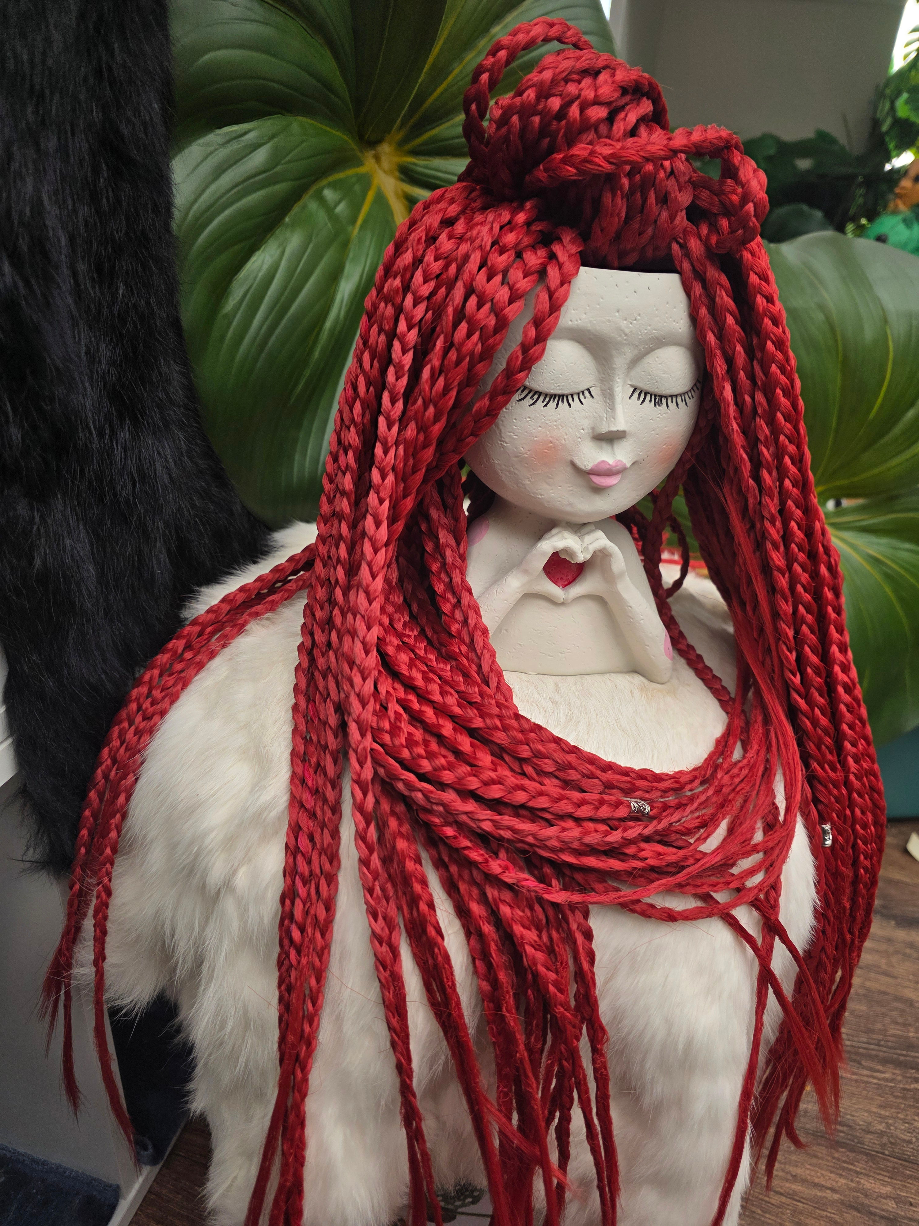 Braids Set Wein Rot