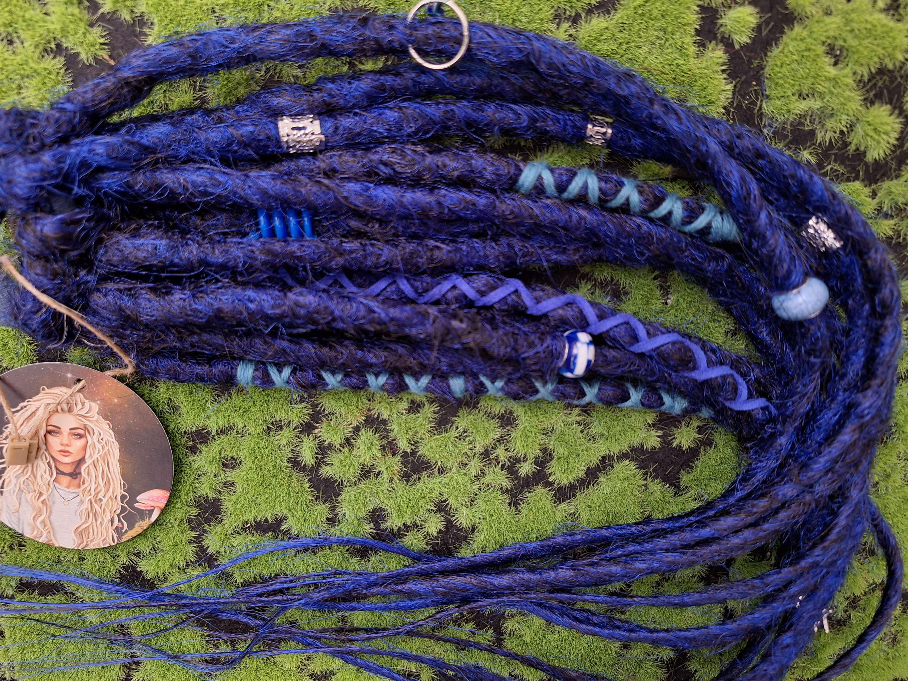 Dread Set am Haargummi Blau