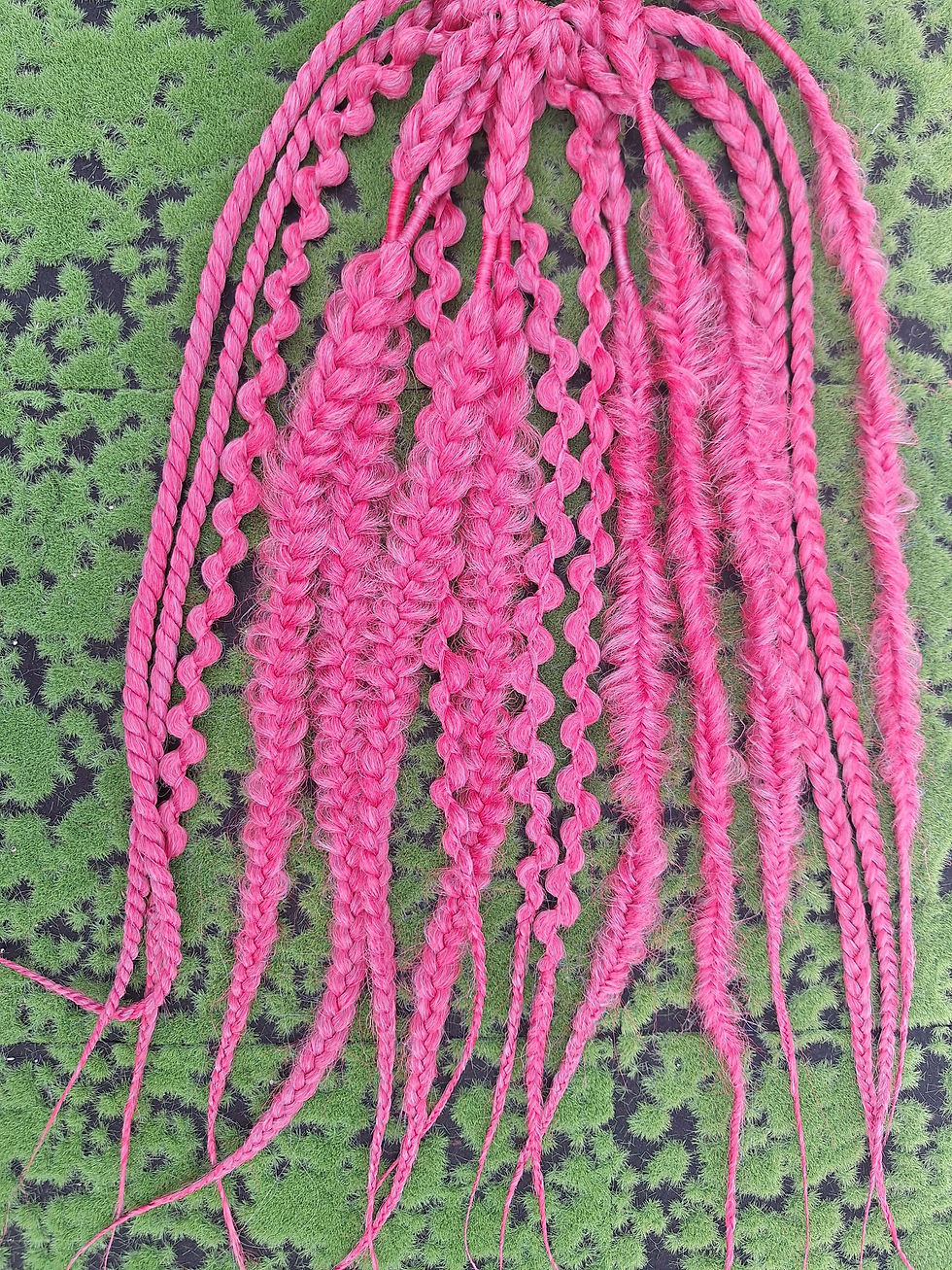 Miniaturbild: Braid Set am Haargummi Pink mit ganz wenig Blau Gemischt 
