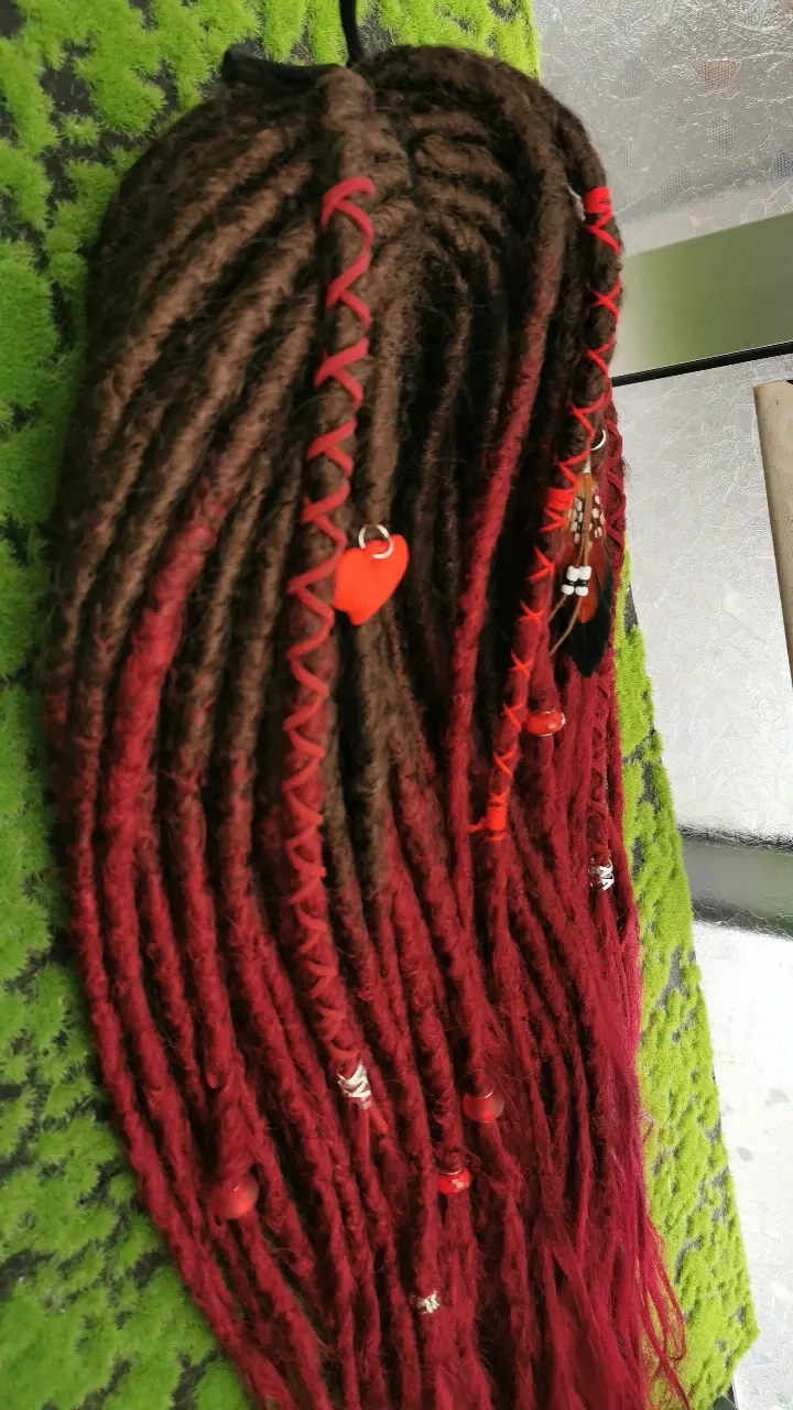 Miniaturbild: Dread Set Braun  Bordeaux Rot  ombree
