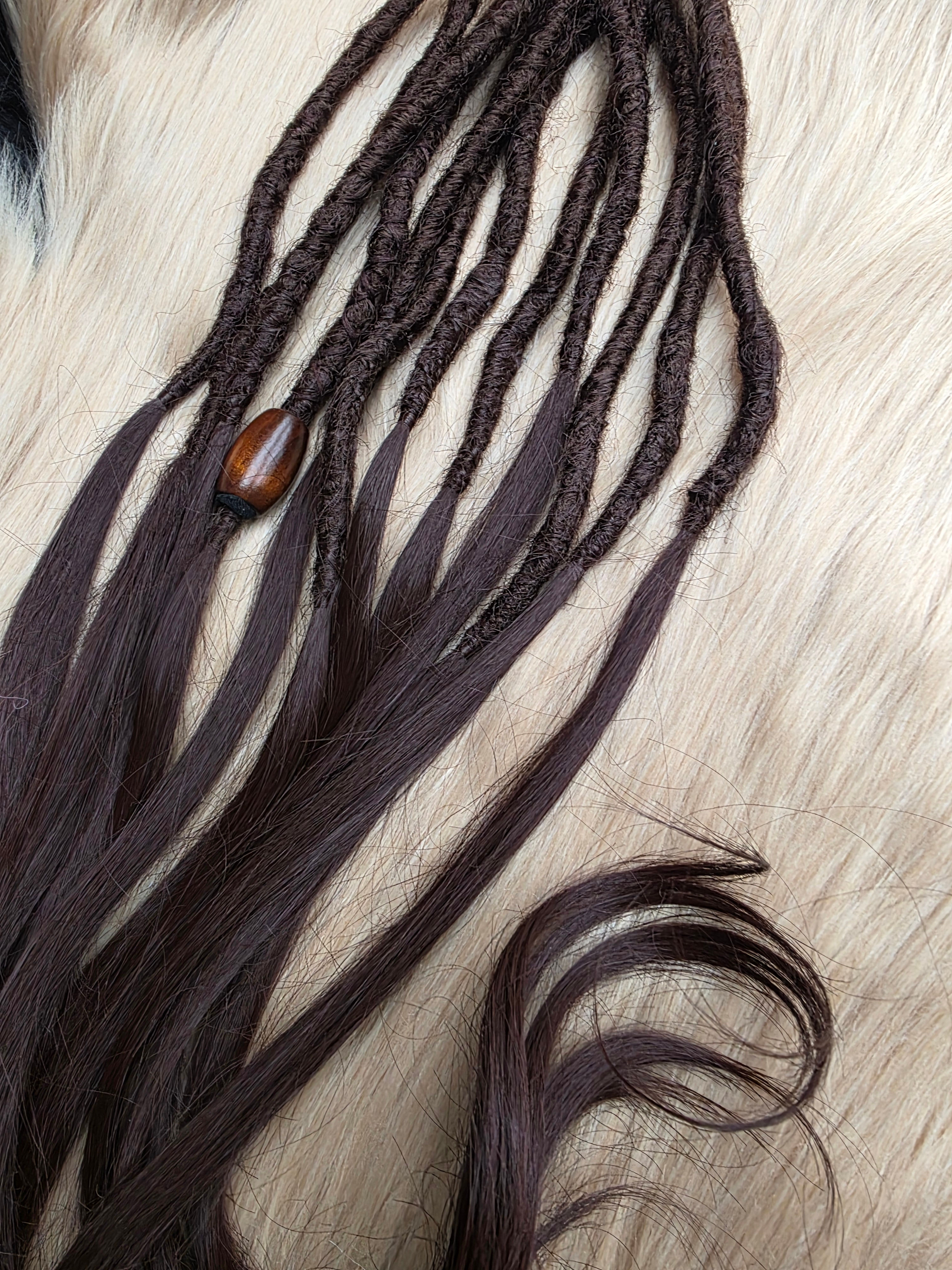 Dread Set am Haargummi Mit Offenen Enden Kastanie Braun 