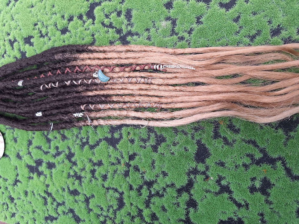 Miniaturbild: Dread Set am Haargummi Dunkelbraun- braun Ombree