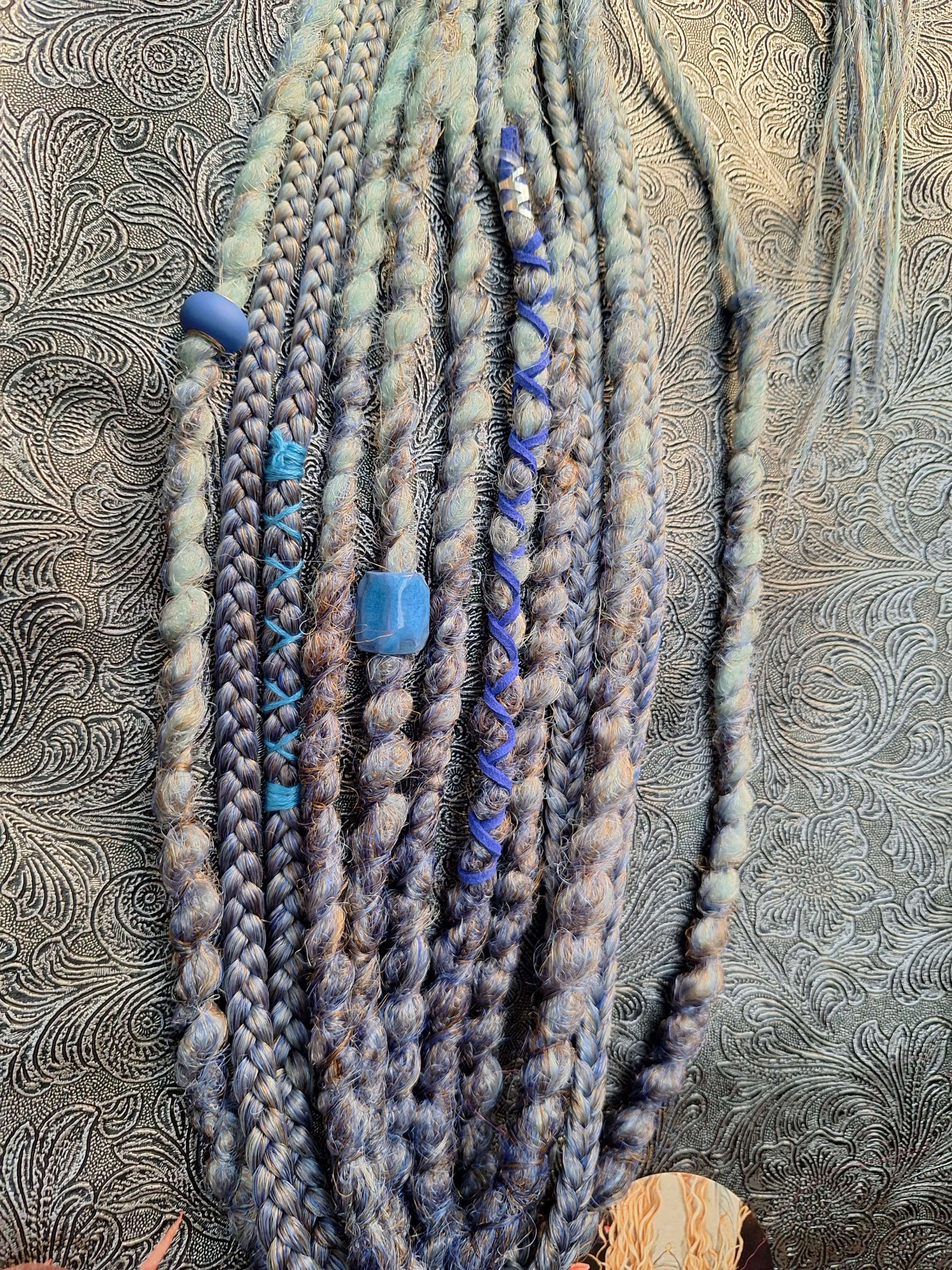 Dread Set am Haargummi in div. Blau Farben