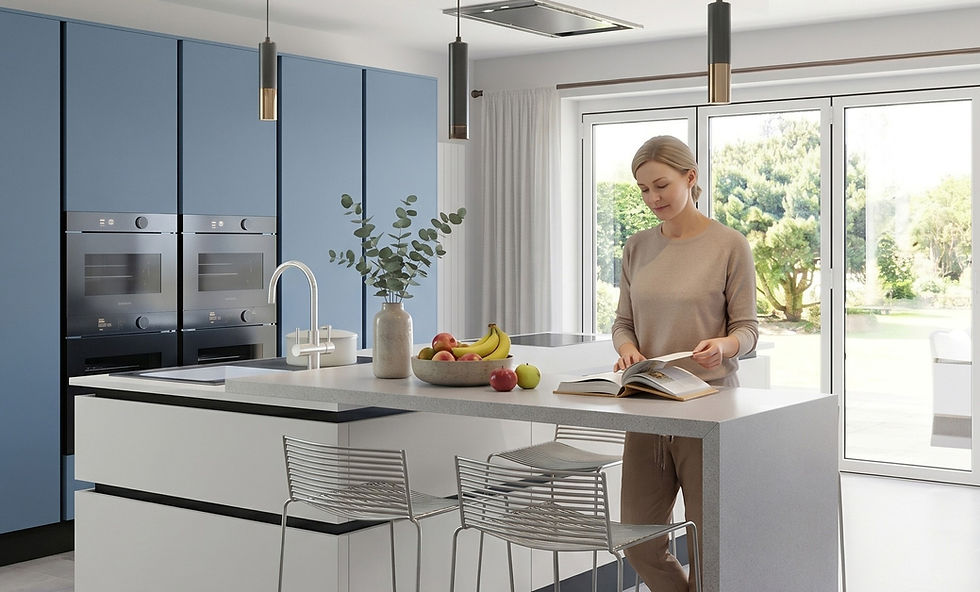 Uno Kitchen in Calm Blue