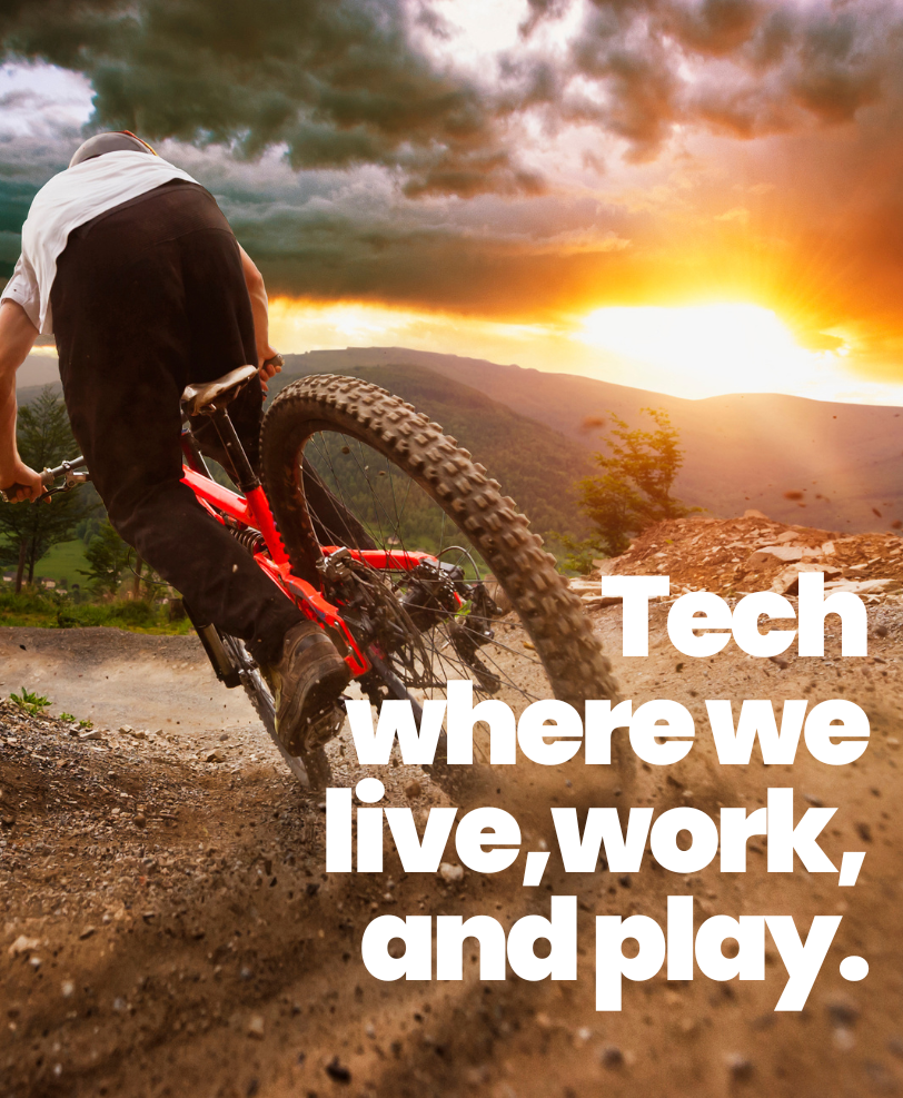 Mountain Bike Sunset Tech Where We Live Work and Play.png