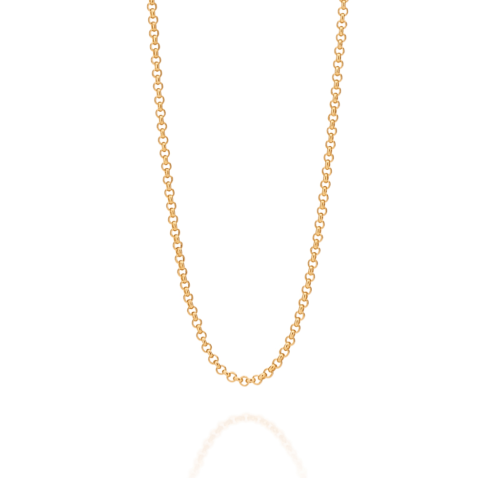 Corrente cordão rommanel banhado a ouro 18 k fio elo portugues 531995