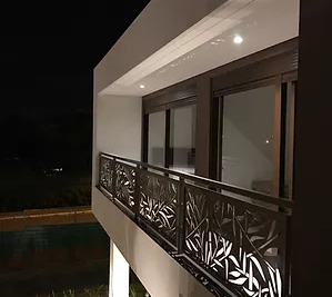 Guarda corpo decorativo com corte a laser, guarda corpo em metal, corte a laser, HS Metal 