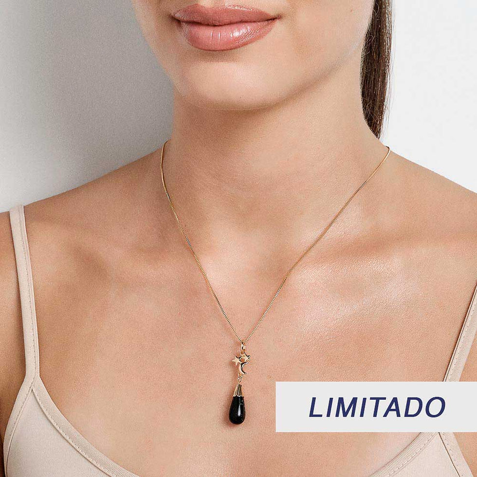 Pingente com pedra da estrela folheado a ouro