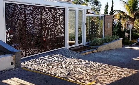 Portões decorativos com corte a laser, portões de metal, corte a laser, HS Metal Design. (