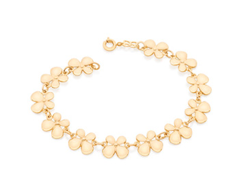 Pulseira formada por peças no formato de "borboletas"